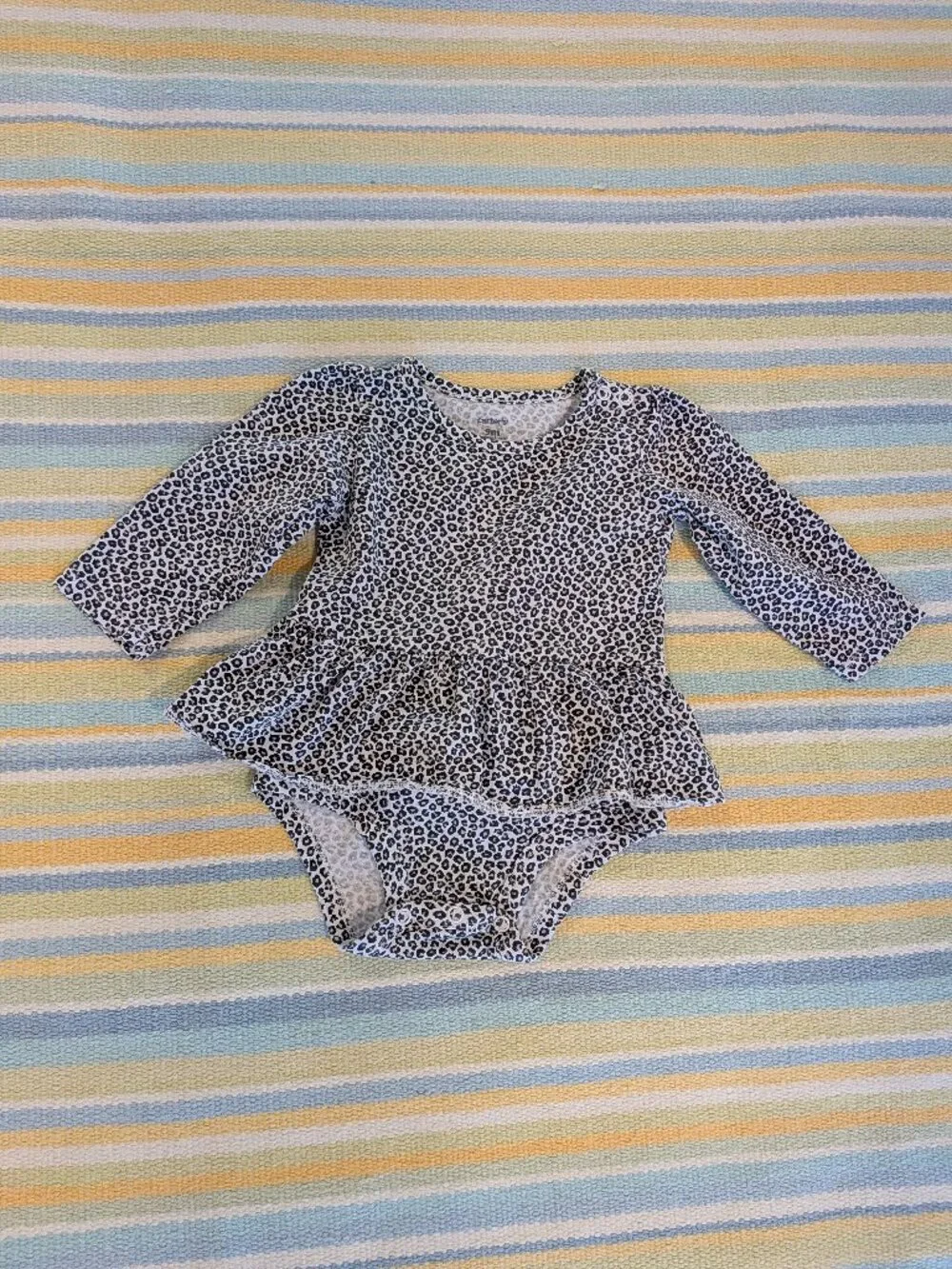 🛍️ BUNDLE ONLY • Carter's Leopard Print peplum bodysuit size 9m